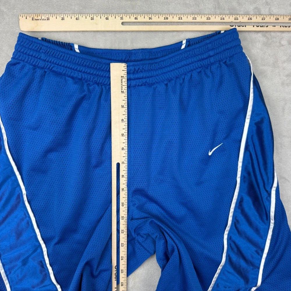 Vintage Nike Basketball Shorts Mens Large Dazzle Shiny Blue Mesh Sportswear